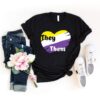 They Them Heart Non-Binary Flag Colors T-Shirt