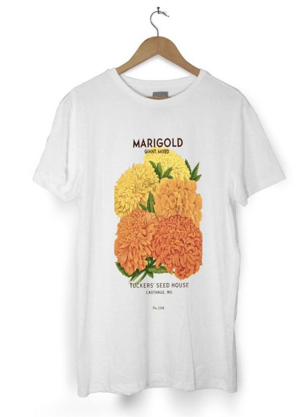 Orange Marigold Flower Art Tshirt