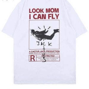 Travis Scott rated R look mom I can fly T-shirt Back