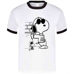Snoopy Peanuts Cool Dog Joe Cool Comic Ringer Shirt