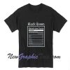 Black Queen Nutrition Facts Unisex T-shirt