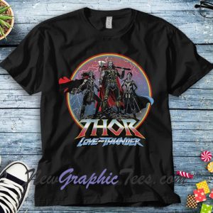 Marvel Thor Love and Thunder Mighty Trio Poster T-Shirt