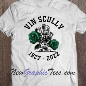 Vin Scully Microphone Rose T-Shirt