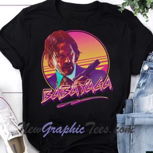 Baba Yaga Keanu Reeves Retro Neon Vintage T-Shirt