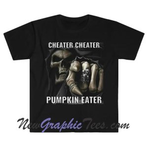 Cheater Cheater Pumpkin Eater Evil Skeleton T-shirt