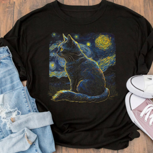 Cat Van Gogh T-shirt SD