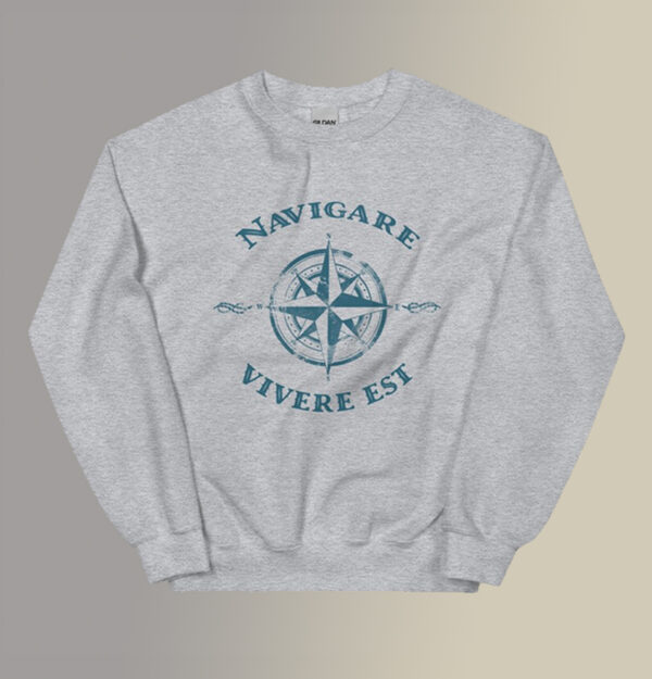 Vintage Navigare Vivere Est Compass Sweatshirt SD